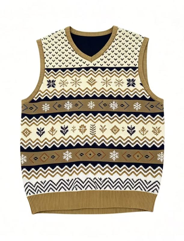 Christmas Fair Isle Vest Retro Winter Vibe Sweater