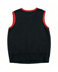 Fair Isle Knit Vest with Red & White Snowflake Pattern