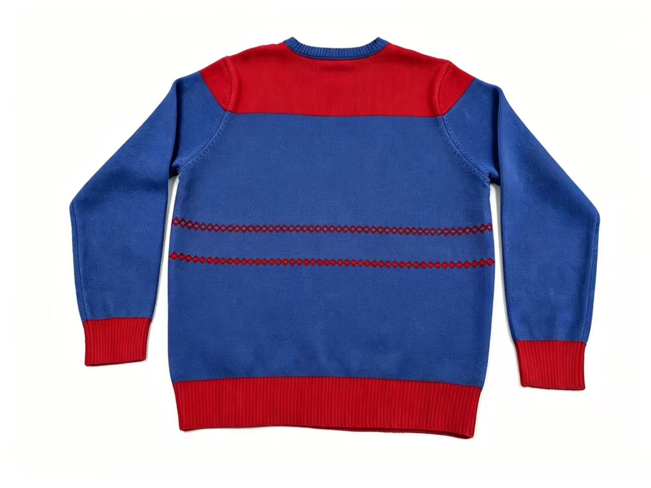 Ugly Christmas Sweater with Gingerbread House & Snowman Motifs
