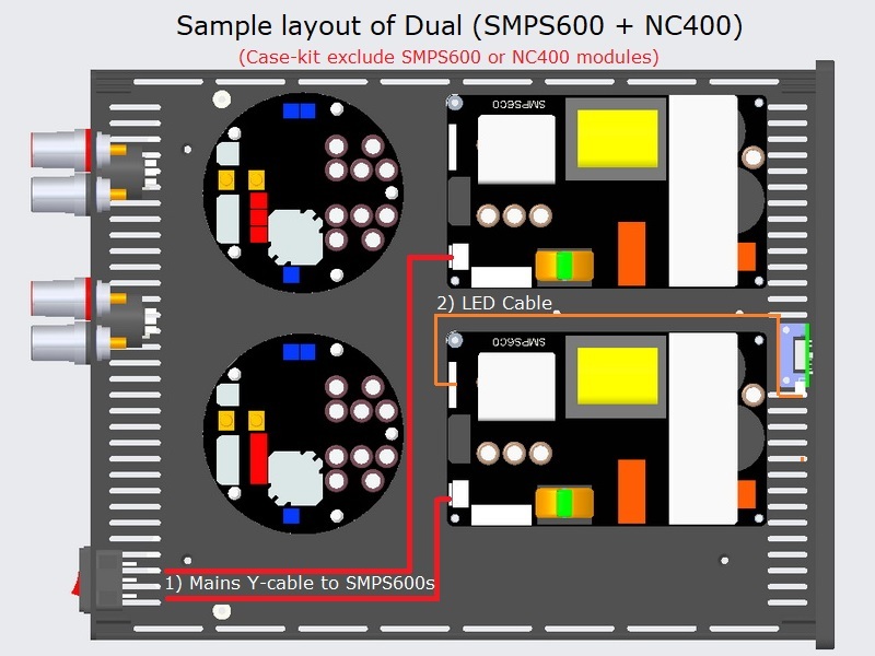 (C315b-S2) DIY Stereo Case-kit for Dual NC400 & SMPS600