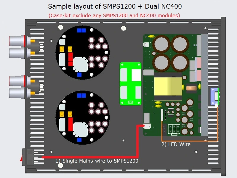 (C315b-S1) DIY Stereo Case-kit for Dual NC400 & SMPS1200