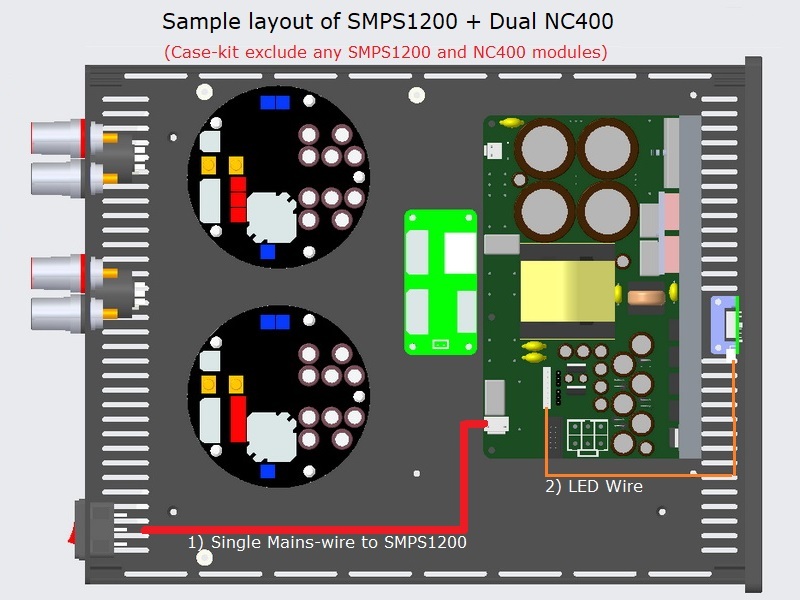 (C315b-S1) DIY Stereo Case-kit for Dual NC400 & SMPS1200