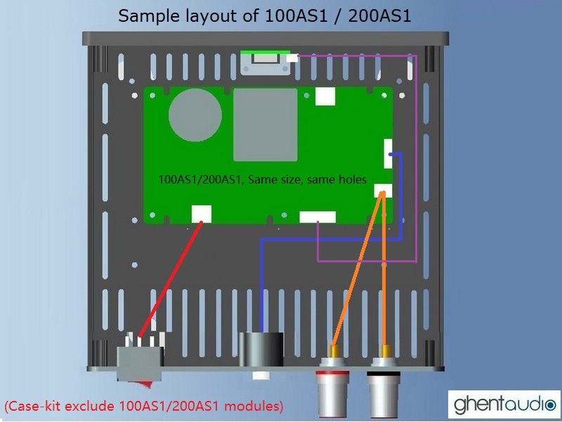 (B180b-M1) DIY Mono Case-kit for ICEpower 100AS1