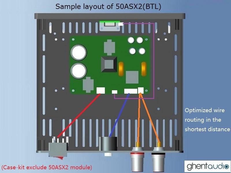 (B180b-M3) DIY Mono Case-kit for ICEpower 50ASX2BTL