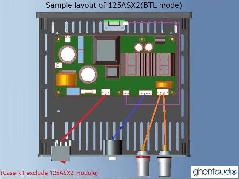 (B180b-M4) DIY Mono Case-kit for ICEpower 125ASX2(BTL)