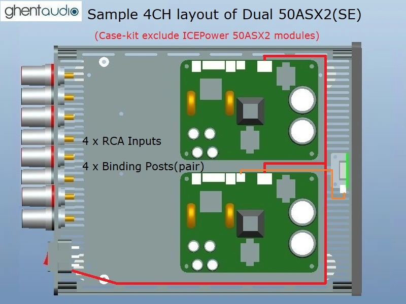 (B235a-Q1) DIY Stereo Case-kit for ICEpower 2 x 50ASX2SE