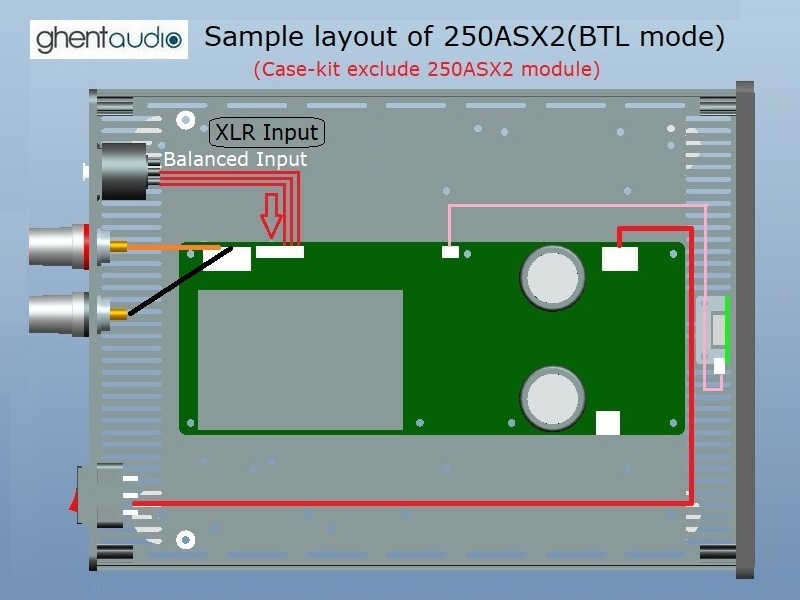 (B265b-M2X) DIY Mono Case-kit for ICEpower 250ASX2(BTL)