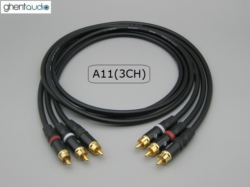 A11(3CH) --- Color-coded 3CH Canare L-4E6S RCA Cables (3pcs)