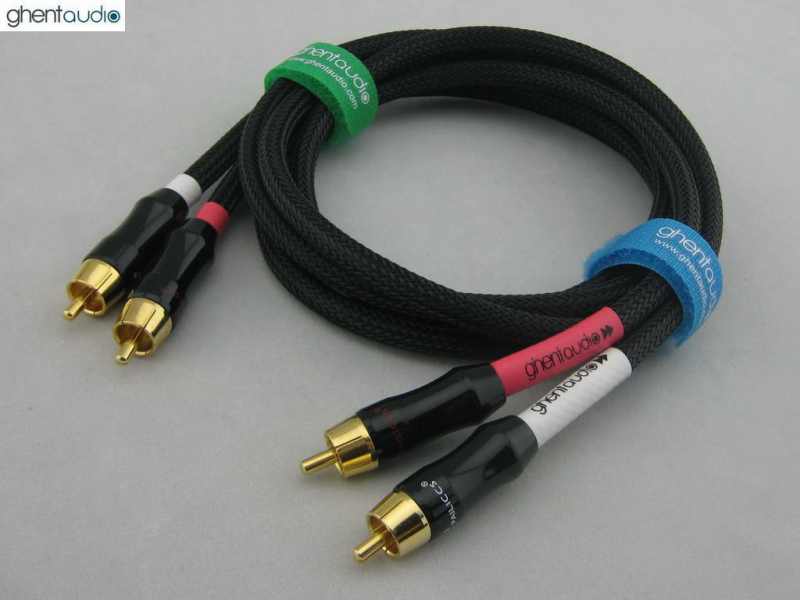 Pair Of 1ft RCA Audio Cables By Ghentaudio - High Quality 4N-OFC For Clear Sound