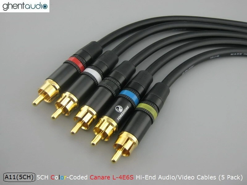 A11(5CH) --- 5CH Canare L-4E6S RCA Cables (5pcs)
