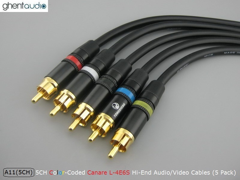 A11(5CH) --- 5CH Canare L-4E6S RCA Cables (5pcs)