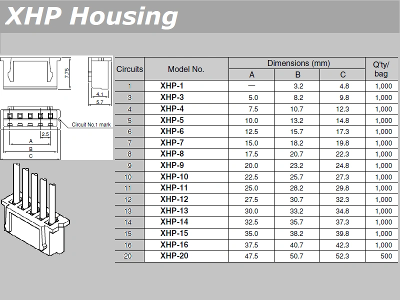 XHP-15 Housing & Contact (15-ways)