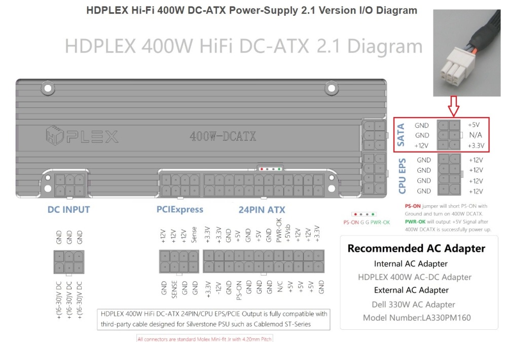 (PC42) 6P---SATA Power Supply Cable (JSSG360)