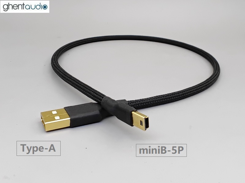 (U02) Type-A to miniB-5P Silver-plated USB Cable