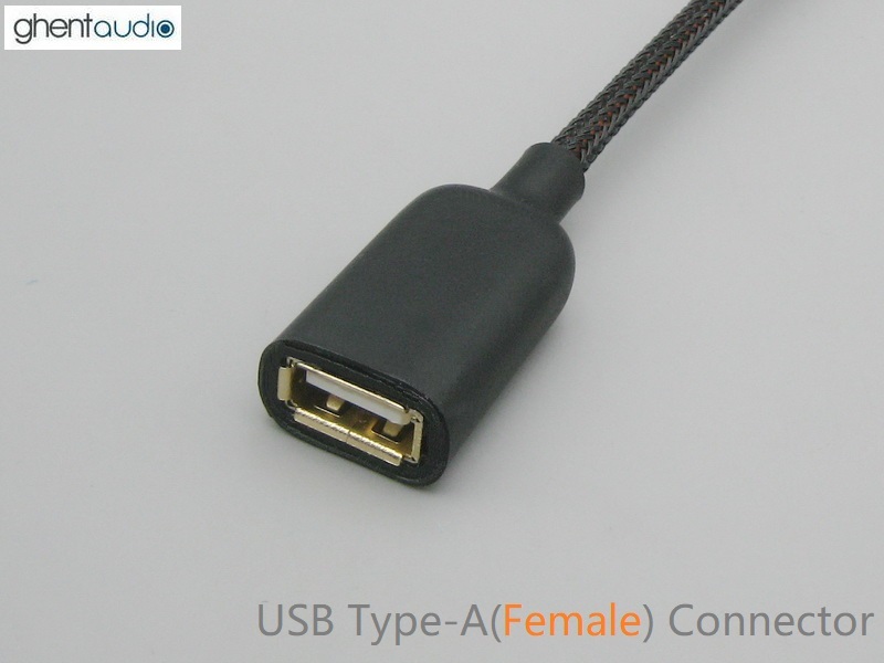 (U09) Type-B(Male)  to Type-A(Female) Extension Silver-plated USB Cable