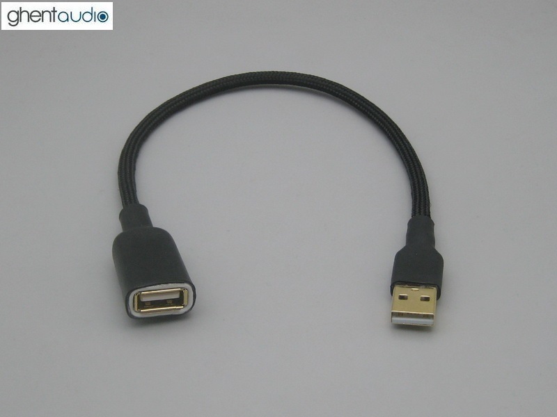 (U07) Type-A  Male to Female Extension Silver-plated USB Cable