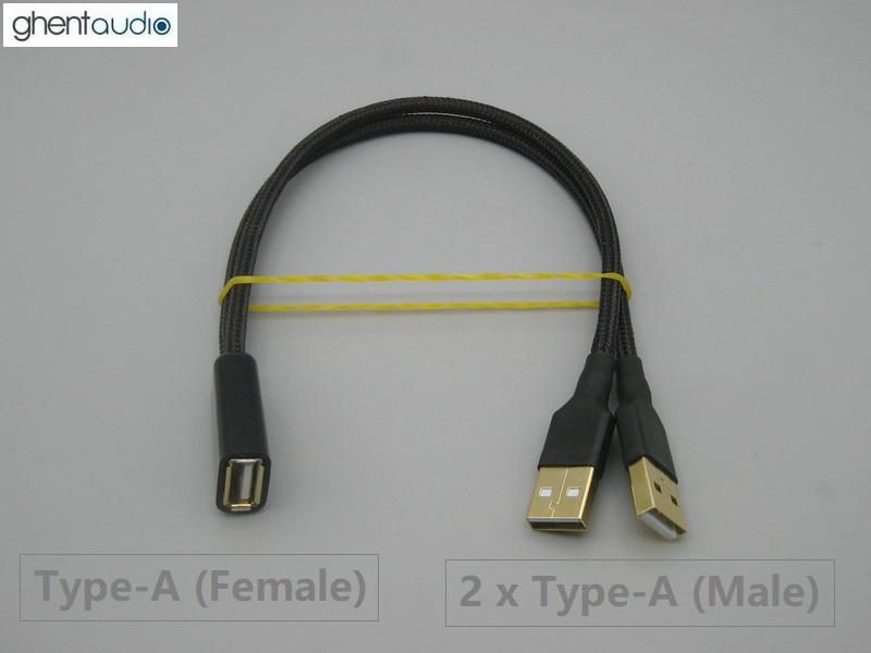 (U23) Type-A(Female) to Dual Type-A USB Y-Cable