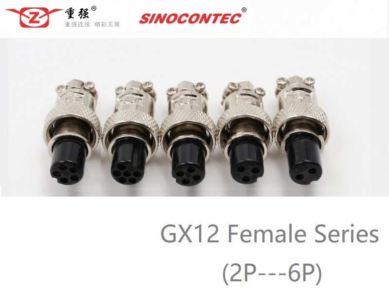 GX12 Female Circular Connector (2P---6P)