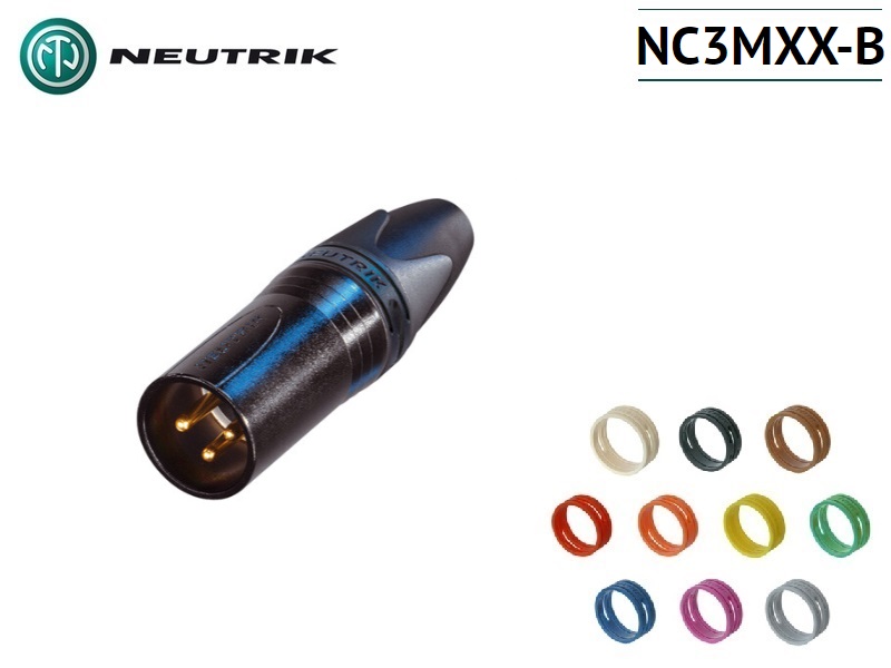 Neutrik NC3MXX-B XLR Male 3-pin Gold-plated Connector