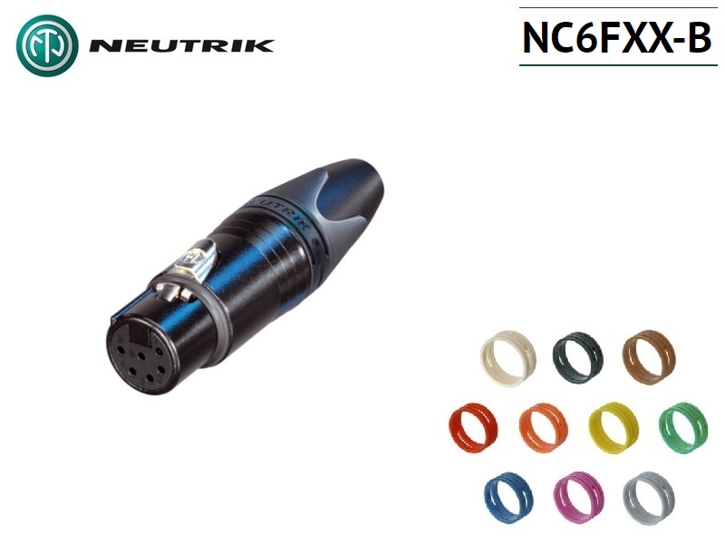 Connector　Neutrik　NC6FXX-B　XLR　Female　6-pin　Gold-plated
