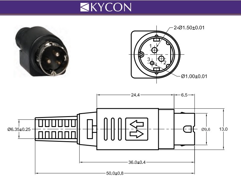Kycon KPPX-3P Snap and Lock Connector