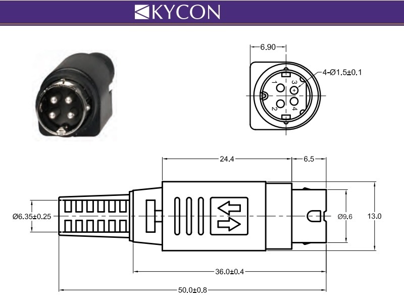 Kycon KPPX-4P Snap and Lock Connector