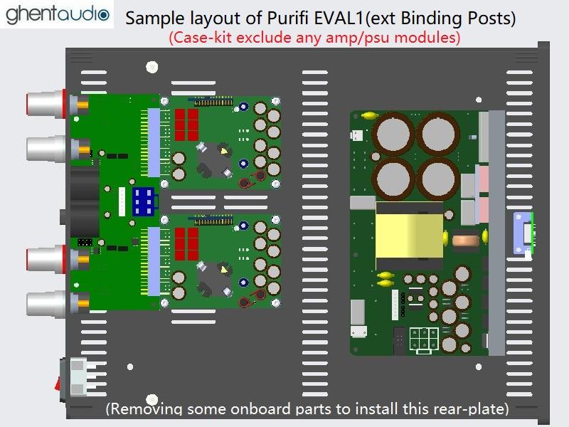 (C315b-S1b) DIY Stereo Case-kit for Purifi EVAL1 (External Binding Posts)