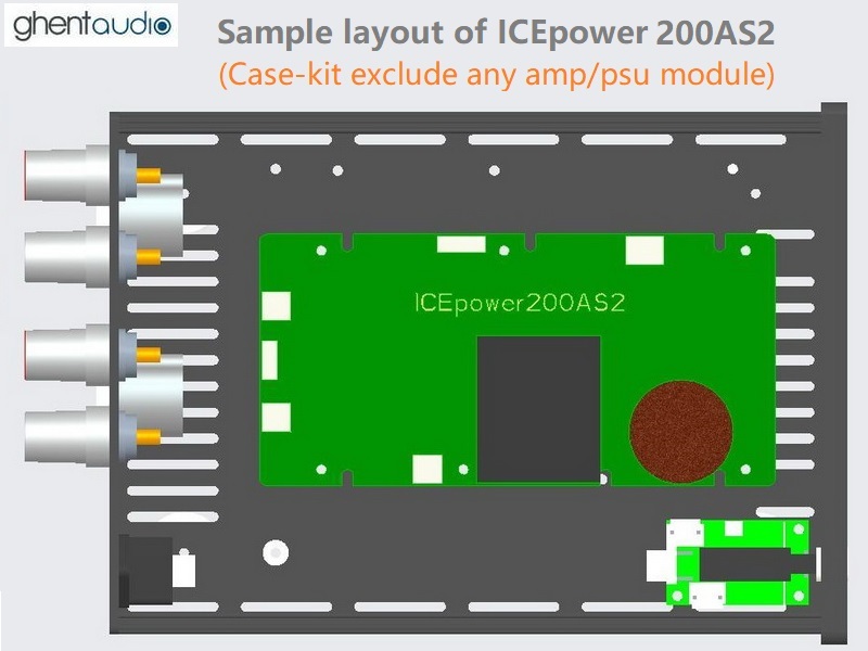 (A215-S4) DIY Stereo Case-kit for ICEpower 200AS2