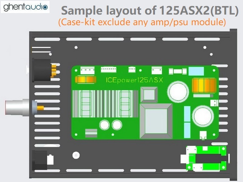 (A215-S1) DIY Stereo Case-kit for ICEpower 50ASX2SE