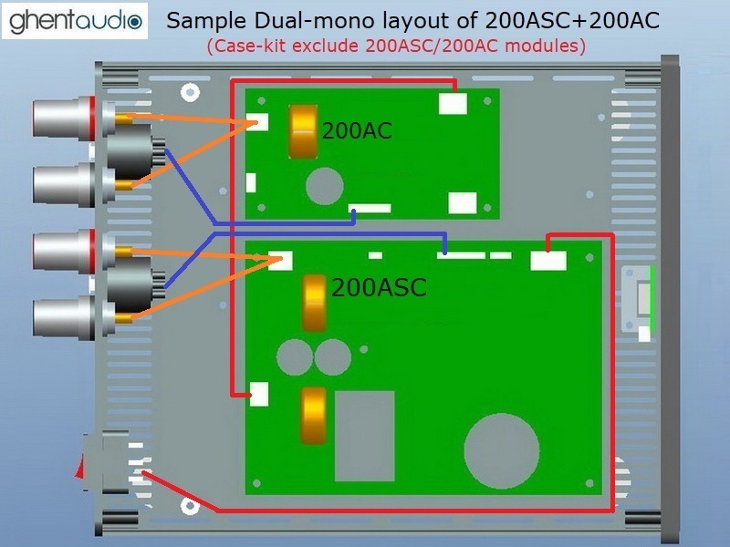 (B235a-S2) DIY Stereo Case-kit for ICEpower 200ASC+200AC