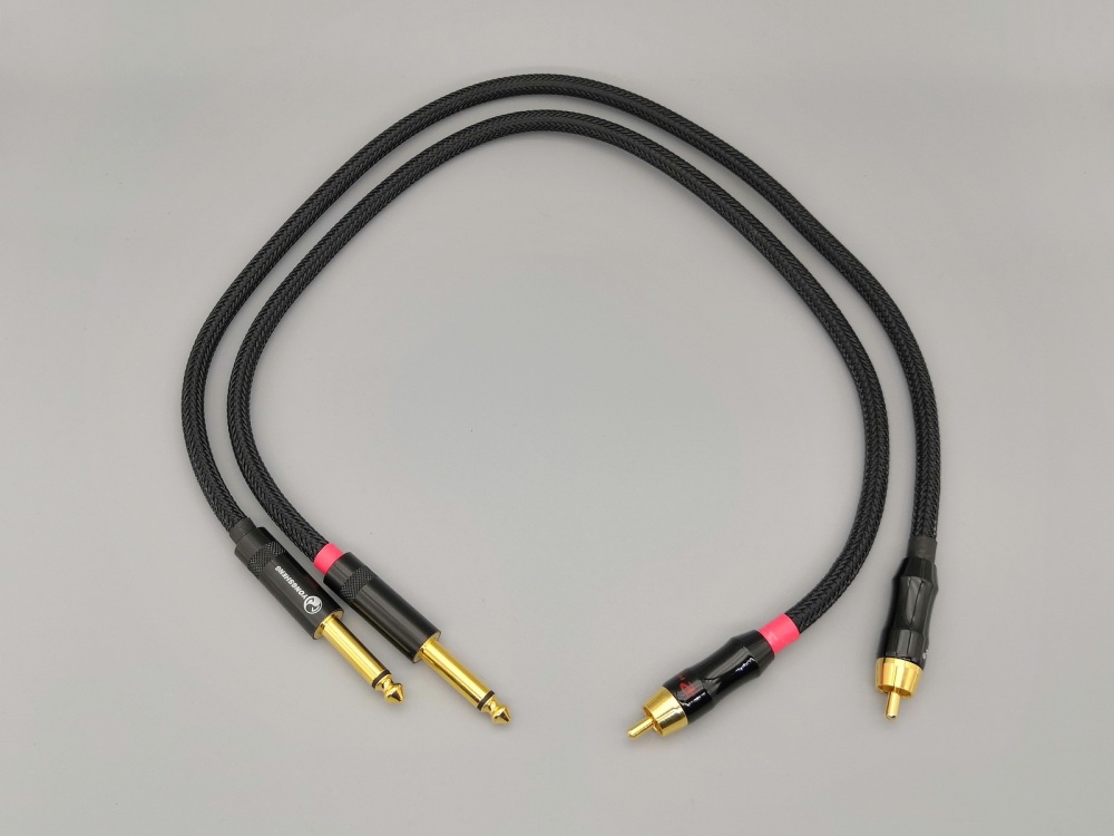 C02 --- 6.35mm TS to RCA Choseal 4N-OFC Cables (Pair)