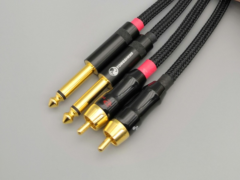C02 --- 6.35mm TS to RCA Choseal 4N-OFC Cables (Pair)