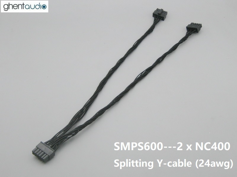 Psc-14 Hypex SMPS600-NC400 Power Supply Splitting Y-Cable (Silicone UL3239 24AWG)
