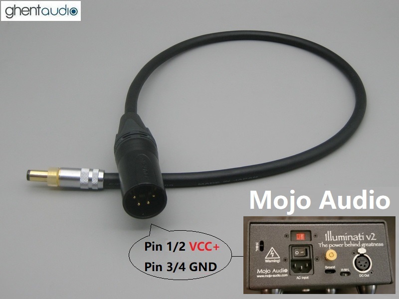 DC44 --- XLR Male-4P DC cable for Mojo Audio Illuminati