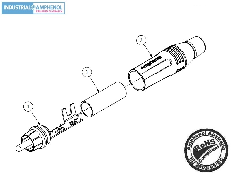 Amphenol ACPR-YEL RCA Male Connector