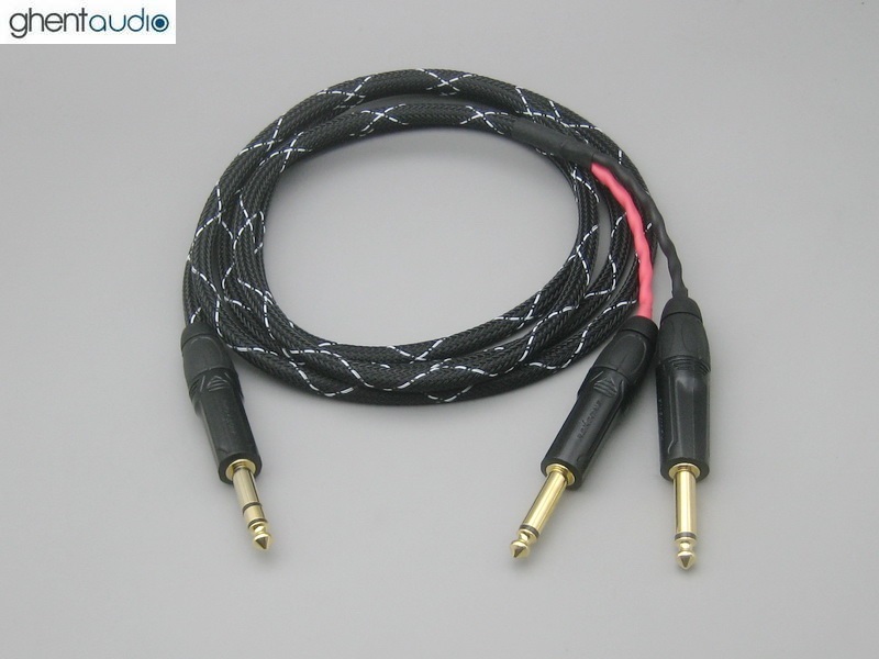 C09 --- 6.35mm TRS to TS(M+M) Canare L-4E6S Stereo Y-cable