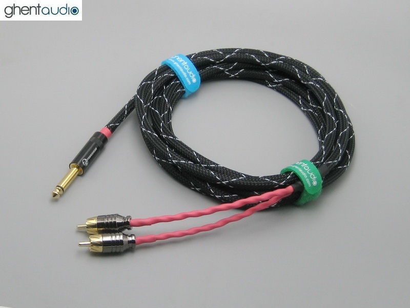 C08 --- 6.35mm TS/Mono to Dual RCA Canare L-4E6S 1:2 Y-cable