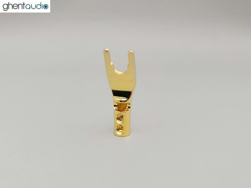 Pailiccs Gold-plated Speaker Plugs Audio Screw Fork Spade Connector(1pc)
