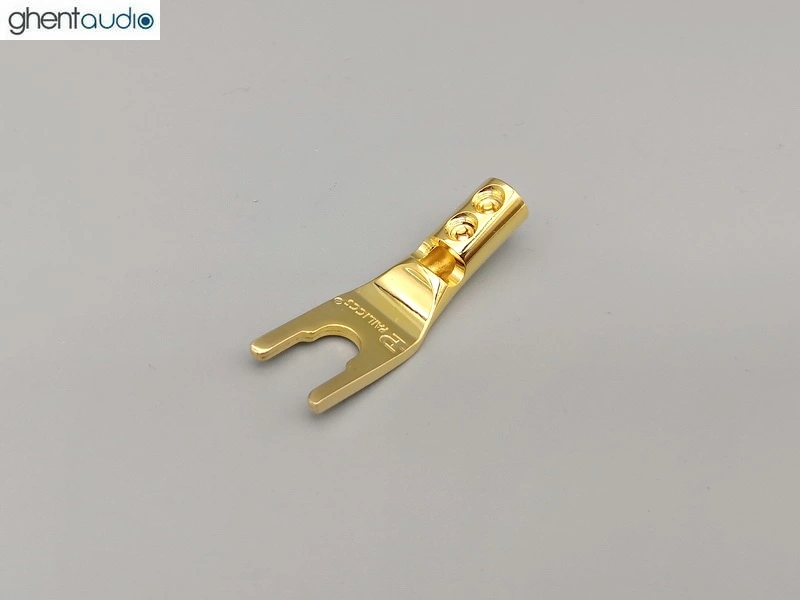 Pailiccs Gold-plated Speaker Plugs Audio Screw Fork Spade Connector(1pc)