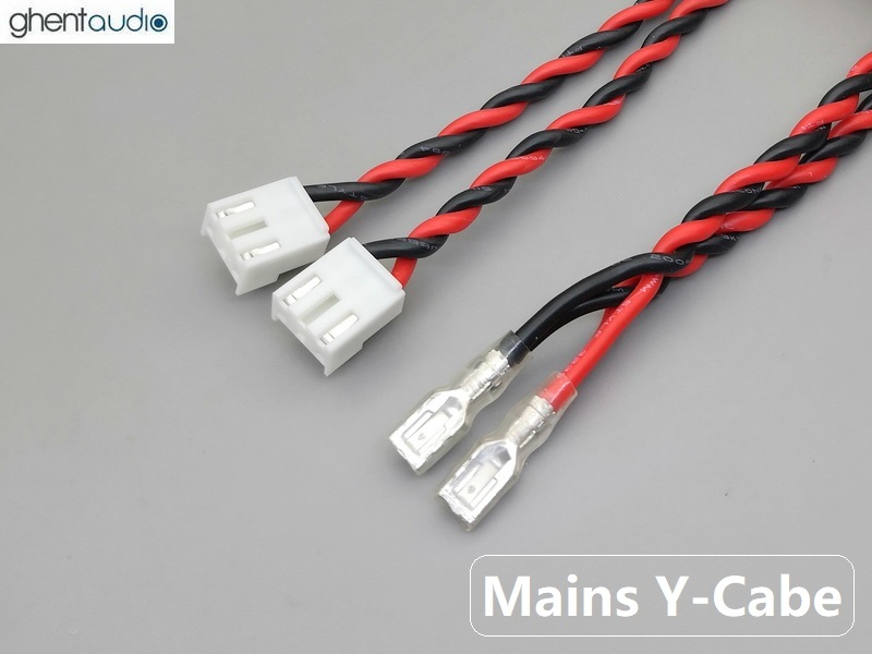 Psc-21 Mains Y-cable to power two amps (Silicone UL3239 16awg)
