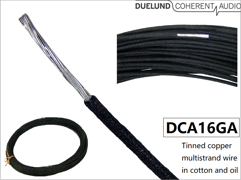 DCA16GA: Duelund DCA16GA tinned copper multistrand wire in cotton and oil (1ft/0.3m)