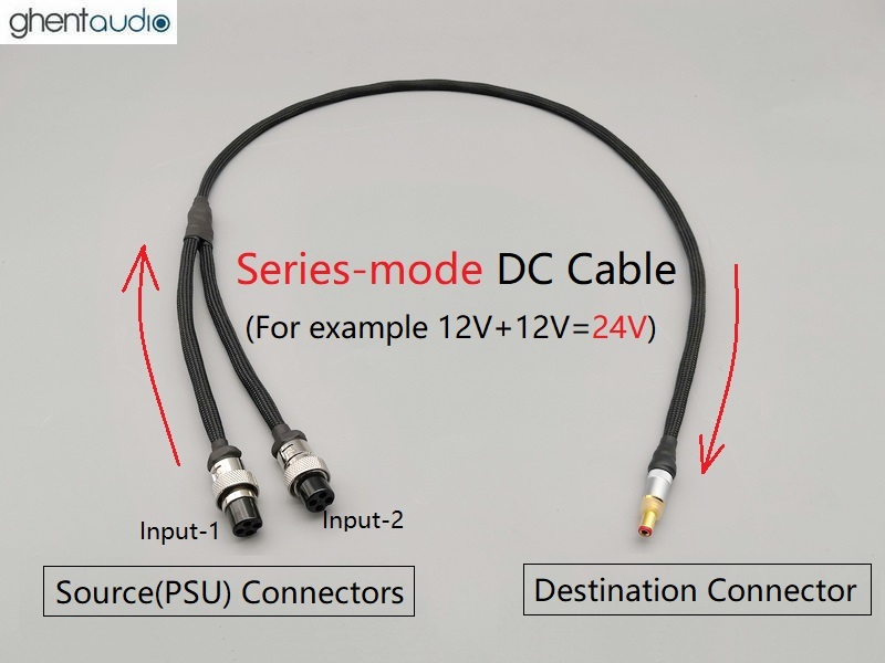 DC-Series(7N18C) --- Series-mode DC Y-cable for Higher Voltage (Neotech UP-OCC)