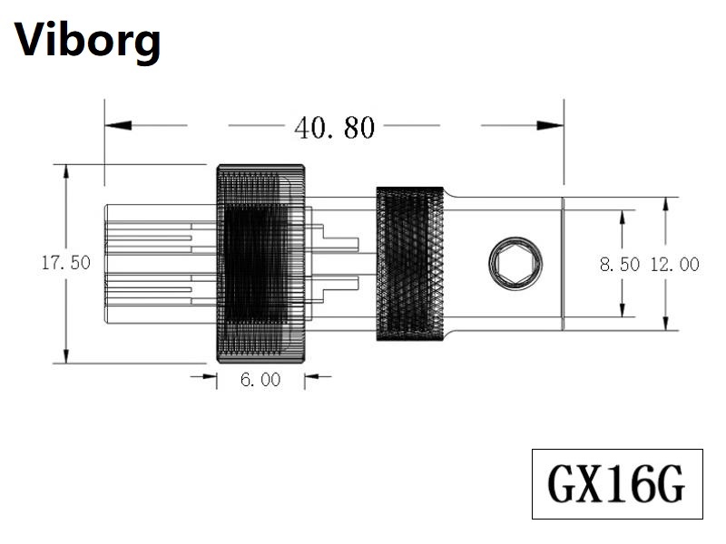 Viborg GX16G Female 2-Pins Aviation Gold-plated Connector