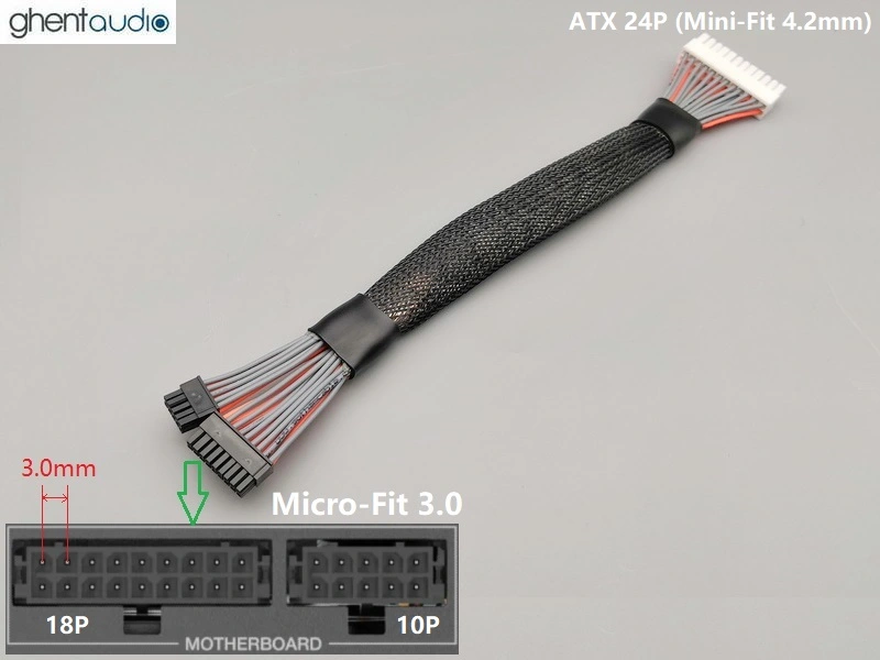(PC03-Micro)  Micro-Fit (18P+10P)---24P ATX Cable for Corsair PSU