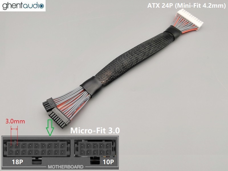 (PC03-Micro)  Micro-Fit (18P+10P)---24P ATX Cable for Corsair PSU