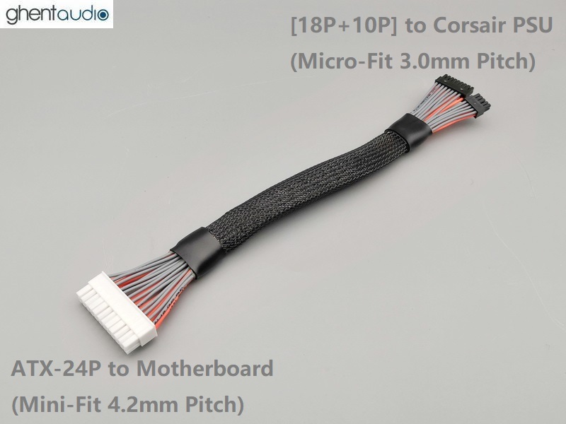 (PC03-Micro)  Micro-Fit (18P+10P)---24P ATX Cable for Corsair PSU