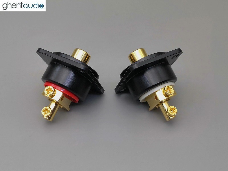 GP121 Screw-Terminal Gold-plated RCA Female Chassis Connector