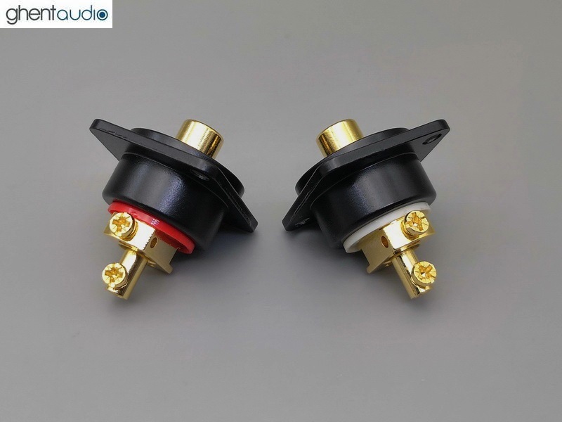GP121 Screw-Terminal Gold-plated RCA Female Chassis Connector