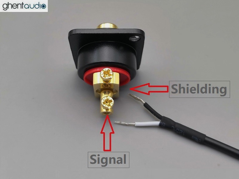 GP121 Screw-Terminal Gold-plated RCA Female Chassis Connector