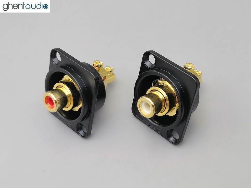 GP121 Screw-Terminal Gold-plated RCA Female Chassis Connector